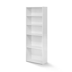 FURINNO Wright 5-Shelf Bookcase, Soft In White