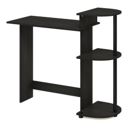 FURINNO Engineered Wood Compact Computer Desk With Shelves In Black/gray