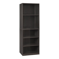 FURINNO Jaya Engineered Wood Simply Home 5-Shelf Bookcase In Espresso