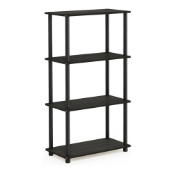FURINNO Turn-N-Tube Wood 4-Tier Shelf Display Rack In Espresso/black