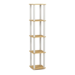 FURINNO Turn-S-Tube Wood 5-Tier Corner Rack Display Shelf In Beech/natural