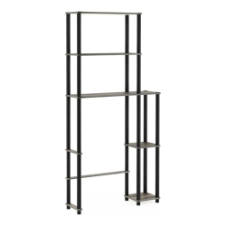 FURINNO Turn-N-Tube Wood Toilet Space Saver With 5 Shelves In Oak Gray/black