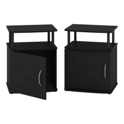 FURINNO Jaya Engineered Wood Utility Design End Table In (Set Of 2) In Black