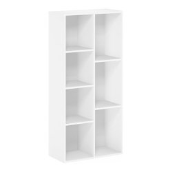 FURINNO Luder Engineered Wood 7-Cube Reversible Open Shelf In In White