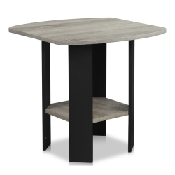 FURINNO Engineered Wood Simple Design End Table In French Oak Gray/black