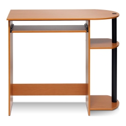 FURINNO Engineered Wood Simplistic Computer Desk In Light Cherry/black