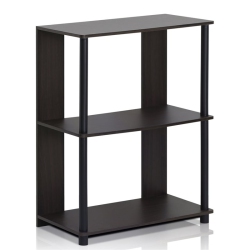 FURINNO Jaya Engineered Wood Simple Design Bookcase In Walnut/black