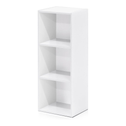 FURINNO Luder Engineered Wood 3-Tier Open Shelf Bookcase In In White
