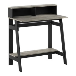 FURINNO Engineered Wood Simplistic A Frame Computer Desk In Black/oak In Gray