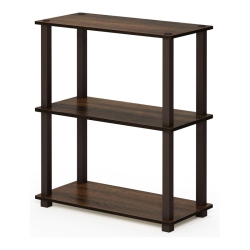FURINNO Turn-S-Tube Wood 3-Tier Compact Shelf Display Rack In Walnut/brown