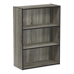 FURINNO Pasir Engineered Wood 3-Tier Open Shelf In French Oak In Gray