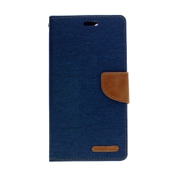 GOOSPERY Iphone 11 Pro Max Canvas Diary Case In Navy Blue
