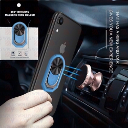 CSMART 360° Rotation Metal Ring Grip Holder Finger Kickstand for Magnetic Car Mount Compatible With All Smartphone In Light Blue
