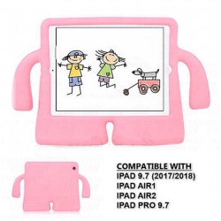 CSMART 3D Silicone Shockproof Child Kids Stand Cover Case for Ipad 9.7" 5Th 6Th Gen, Air 1St 2Nd Gen, Ipad Pro 9.7", Light In Pink