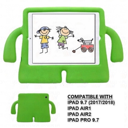 CSMART 3D Silicone Shockproof Child Kids Stand Cover Case for Ipad 9.7" 5Th 6Th Gen, Air 1St 2Nd Gen, Ipad Pro 9.7" In Green