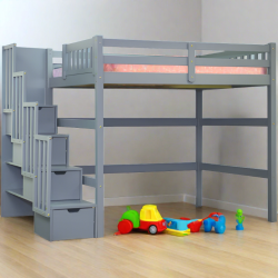 SCANICA Loft Bed Stairway Full In Grey