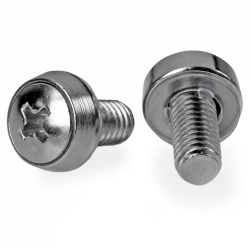 STARTECH 12-24 Server Rack Screws - 50 Pack - Nickel-Plated (Cabscrws1224)