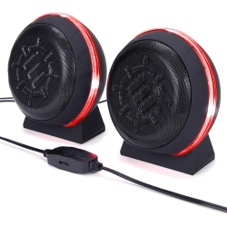 ENHANCE GAMING Enhance USB Led Gaming Speakers W/in-Line Volume Control & Powerful 5W Drivers-Red