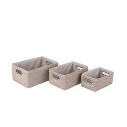 JESSAR - Fabric Storage Basket, Set Of 3 In Beige