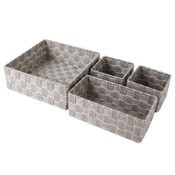 JESSAR - Fabric Storage Basket, Set Of 4, Light In Gray