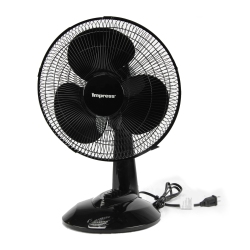IMPRESS 12 Inch 3 Speed Oscillating Table Fan In In Black