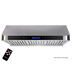 ROXON 900 CFM Slim Range Hood Stainless Steel Kitchen Exhaust Fan Under Cabinet Style with REMOTE RXN-U15-30