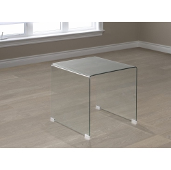 TITUS FURNITURE Single Piece Glass End Table With Bevelled Edges