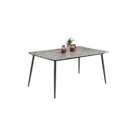 TITUS FURNITURE Faux Marble Table Top With Metal Legs Dining Table Seats 6 (Table Only)
