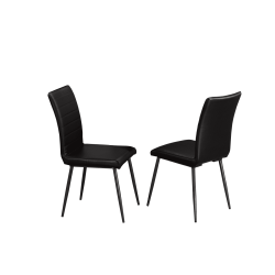 TITUS FURNITURE Modern Style Leatherette Dining Chairs (2/box) In Black