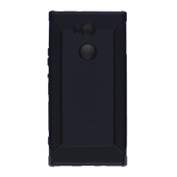 CC Sony Xa2 Ultra Edge Corner Bumper Brush Style Carbon Fiber Tpu In Black