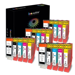 INKREDIBLE INK Canon Pgi-5, Cli-8 Compatible Ink Cartridge Combo (Bk/pbk/c/m/y) - - 20/pack (4 Bk, 4 Pbk, 4 C, 4 M, 4 Y)