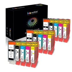 INKREDIBLE INK Canon Pgi-5, Cli-8 Compatible Ink Cartridge Combo (Bk/pbk/c/m/y) - - 15/pack (3 Bk, 3 Pbk, 3 C, 3 M, 3 Y)