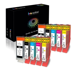 INKREDIBLE INK Canon Pgi-5, Cli-8 Compatible Ink Cartridge Combo (Bk/pbk/c/m/y) - - 10/pack (2 Bk, 2 Pbk, 2 C, 2 M, 2 Y)