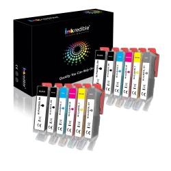 INKREDIBLE INK Canon Pgi-250, Cli-251 Compatible Ink Cartridge Combo (Bk/pbk/c/m/y/gy) - - 12/pack With In Grey