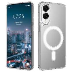 CC Topsave Hybrid Magnetic Case Compatible With Magsafe, Protective, Scratch-Resistant Back, Classic Series, Clear for Samsung Galaxy S25 Edge 6.7