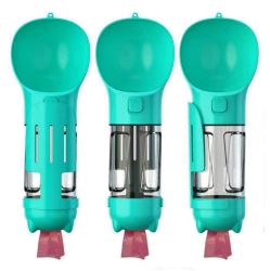 CC Topsave Multifunctional Pet Water Drinking Bottle Drink Cup Dish Bowl Dispenser for Outdoor Activities, 3In1 300Ml-Blue