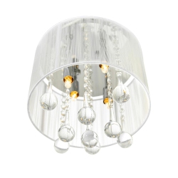 CWI LIGHTING CANADA Water Drop 4 Light Drum Shade Flush Mount With Chrome Finish