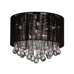 CWI LIGHTING CANADA Water Drop 6 Light Drum Shade Flush Mount With Chrome Finish