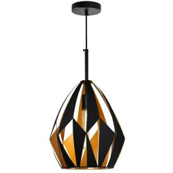 CWI LIGHTING CANADA Oxide 1 Light Down Pendant With Black+Copper Finish