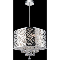 CWI LIGHTING CANADA Eternity 6 Light Drum Shade Chandelier With Chrome Finish