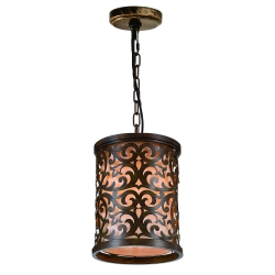 CWI LIGHTING CANADA Nicole 1 Light Drum Shade Mini Pendant With Brushed Chocolate Finish