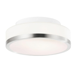 CWI LIGHTING CANADA Frosted 1 Light Drum Shade Flush Mount With Satin Nickel Finish