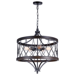 CWI LIGHTING CANADA Amazon 5 Light Drum Shade Chandelier With Gun Metal Finish