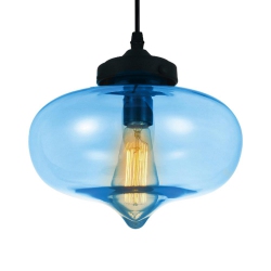 CWI LIGHTING CANADA Glass 1 Light Down Mini Pendant With Finish In Blue