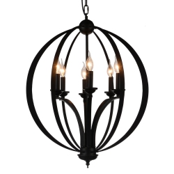 CWI LIGHTING CANADA Drift 6 Light Up Chandelier With Finish In Black