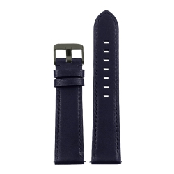 DASSARI Italian Leather Watch Band Strap for Garmin Vivoactive 4 - 22MM - In Blue