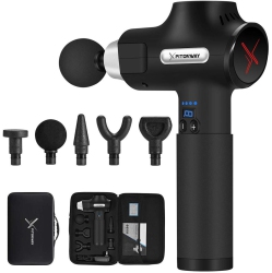 XFITONWAY Premium Percussive Therapy Smart Massage Gun In Satin With Silver In Black