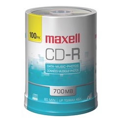 MAXELL CD Recordable Media - CD-R - 48X - 700 Mb - 100 Pack Spindle (648200)