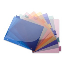 BUSINESS SOURCE 3-Hole Poly Insert Index Dividers (32371)