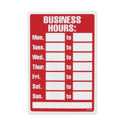 U.S. STAMP & SIGN Business Hours Sign (9309)